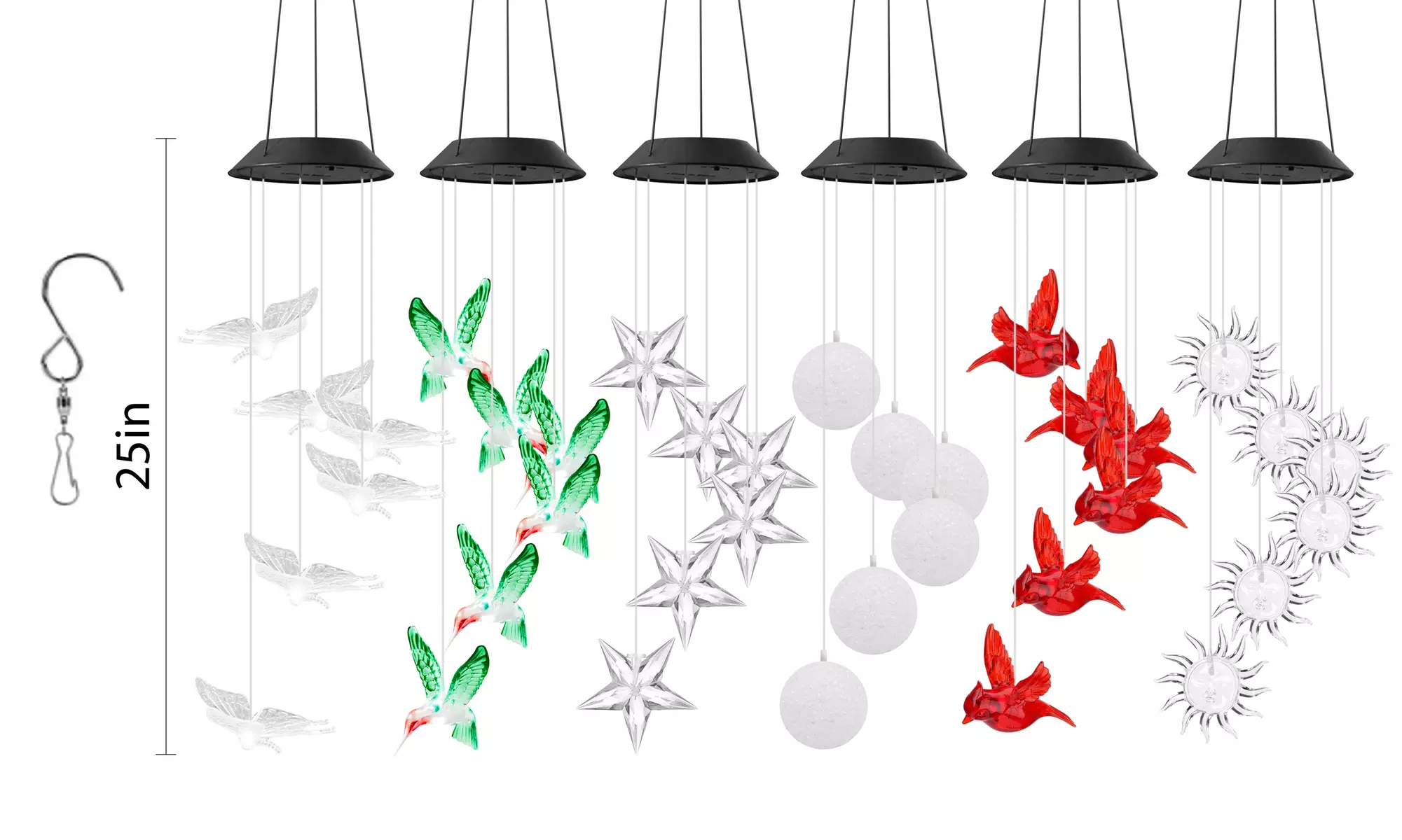 Solar Wind Chime Hanging Mobile Garden Decor Lights