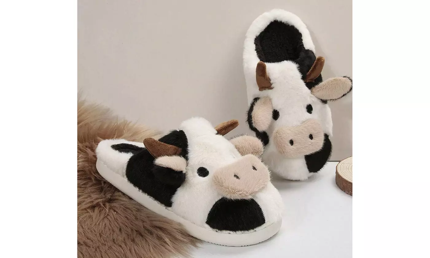  Women's Cute Cow Slippers