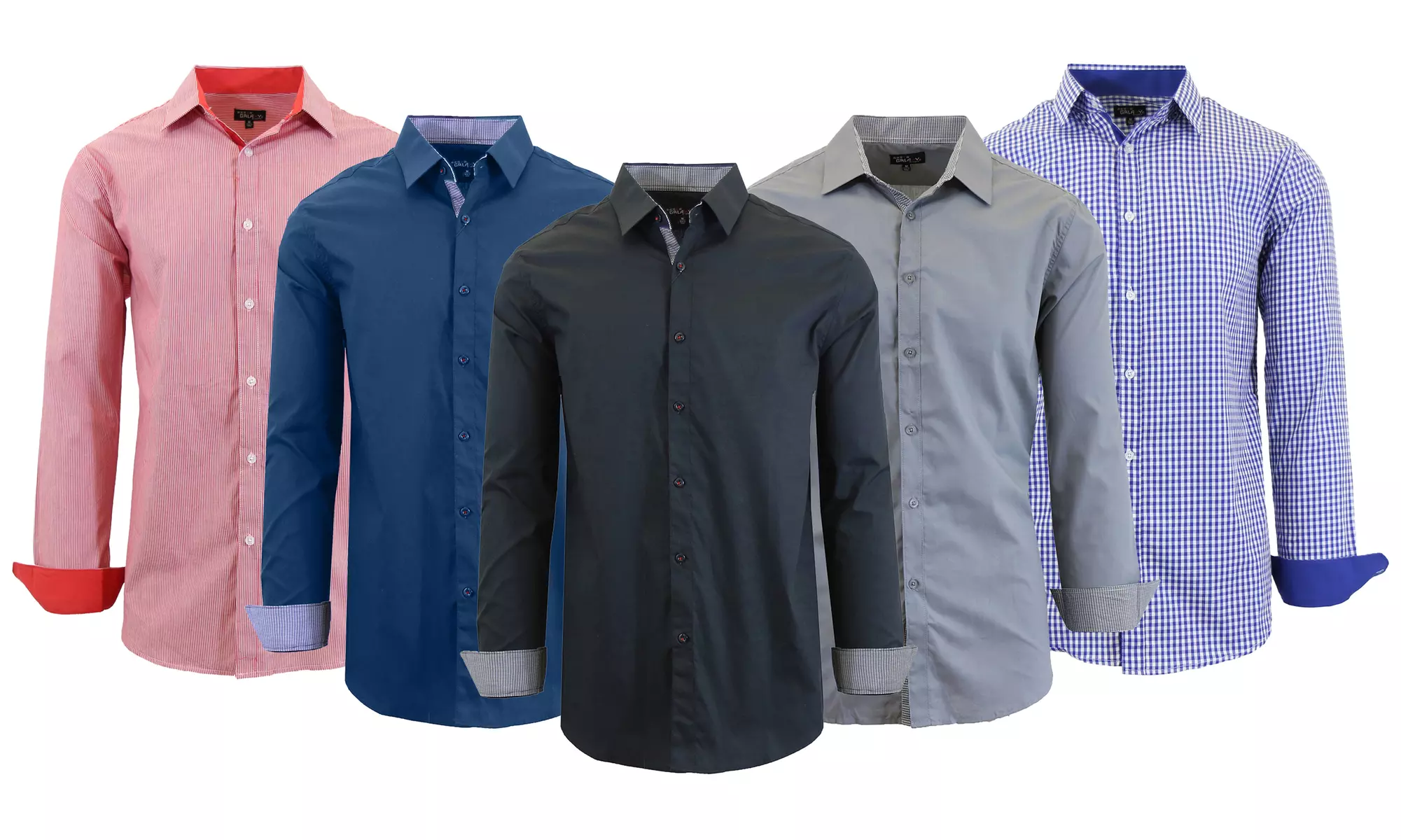 Men's Long Sleeve Solid & Printed Slim-Fit Dress Shirt (Sizes, S-5XL) - Primary Image