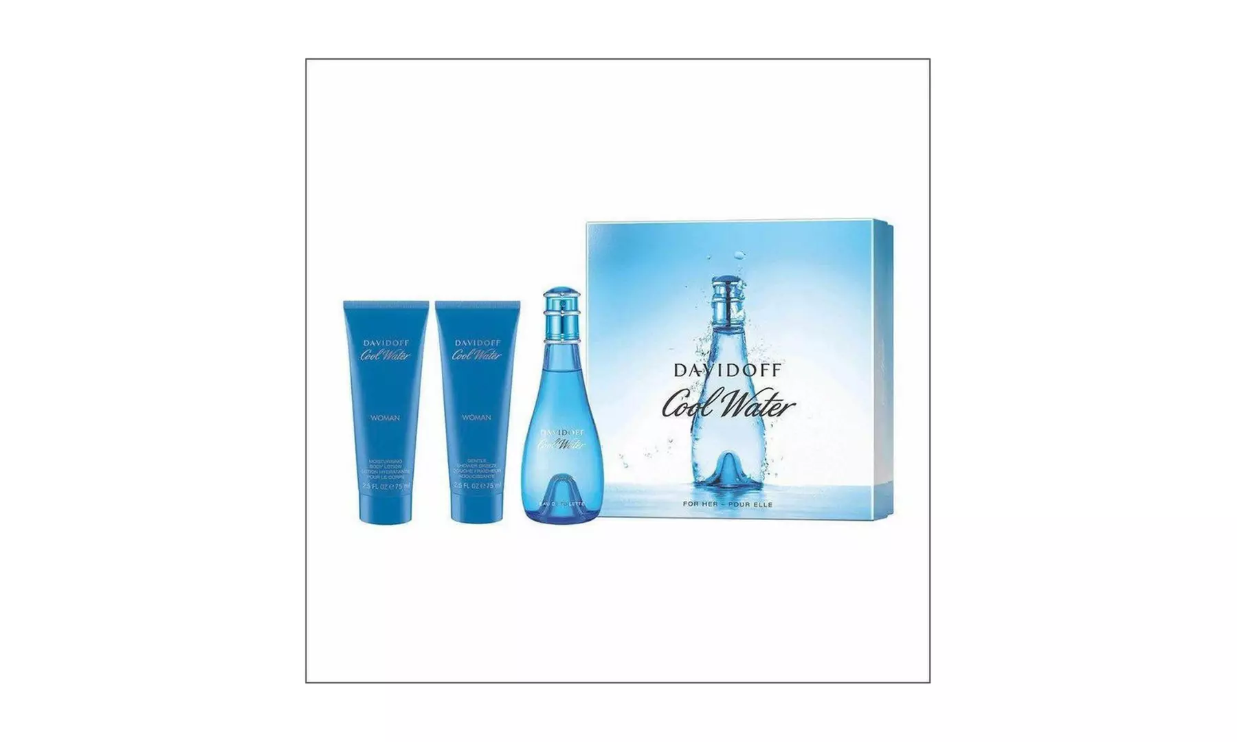 Davidoff Cool Water 3 Piece Eau De Toilette Gift Set for Women
