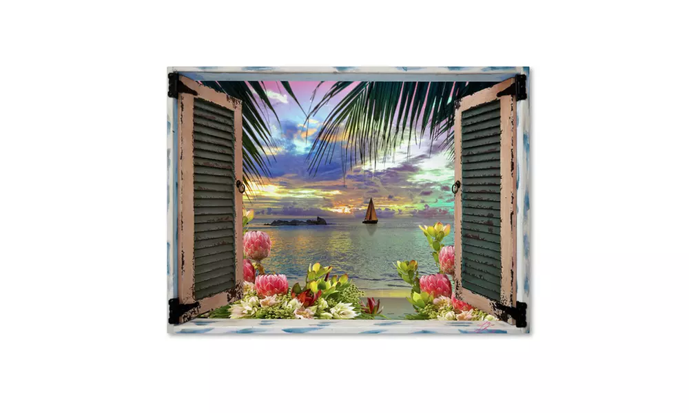 Leo Kelly 'Tropical Window to Paradise III' Canvas Art - Second Medium