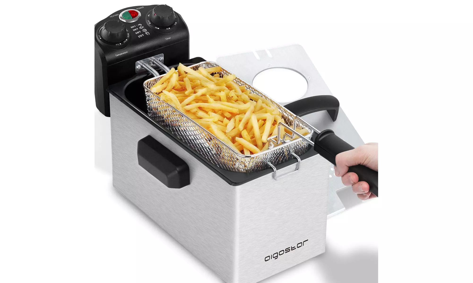 Aigostar Ken Fryer-3L Electric Fryer with Removable Basket - Primary Image