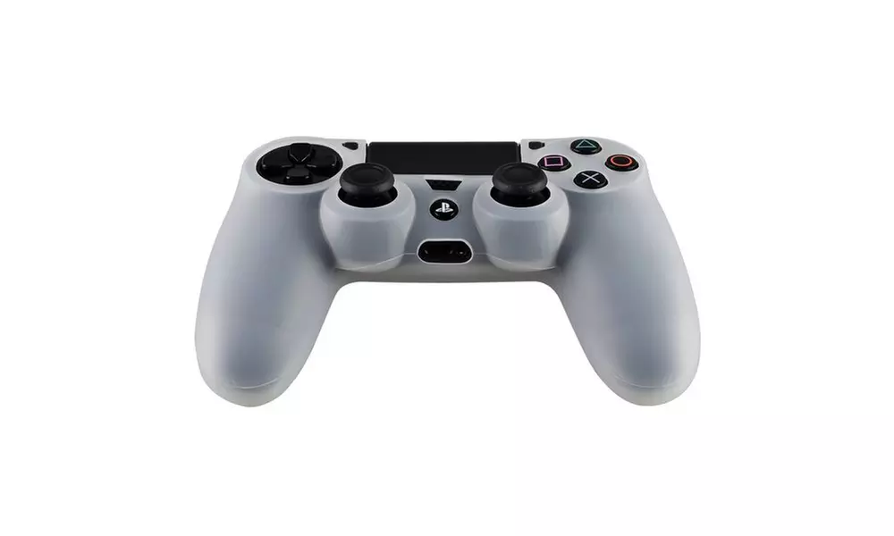 Insten Clear White Silicone Skin Case For Sony PS4 Remote Controller - Second Medium
