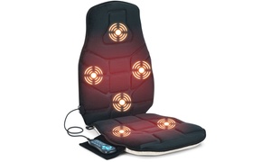 Massage Seat Cushion Back Massager w/ Heat & 6 Vibration Motors for Home