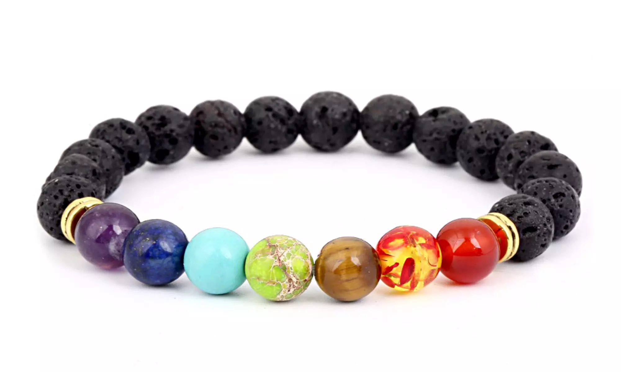 Men's Natural Stone Chakra Bracelet by Akor