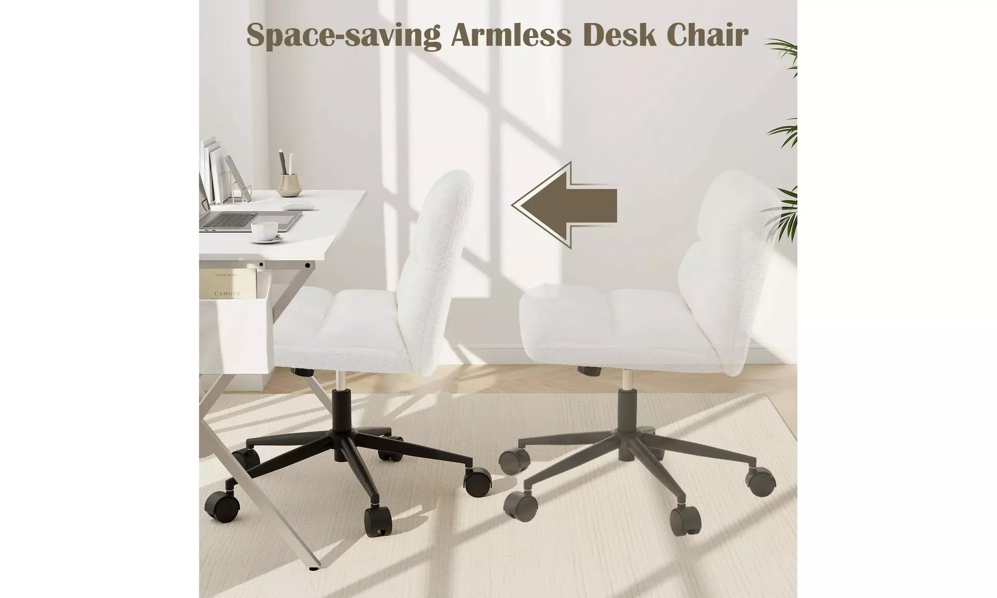 Costway Armless Swivel Office Chair