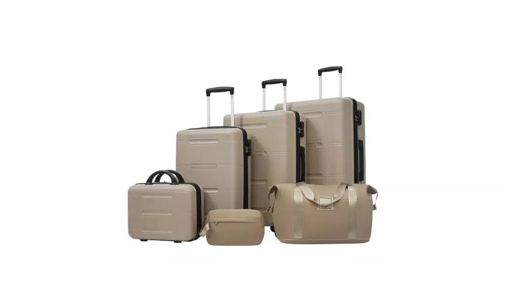 Six-Piece Luggage Set with Expandable Suitcases