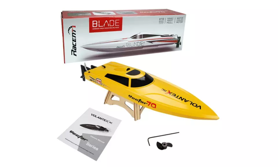 Volantex Vector 70 RC Boat Brushless PNP Racing Boat No Radio Motor Servo Yellow - Second Medium