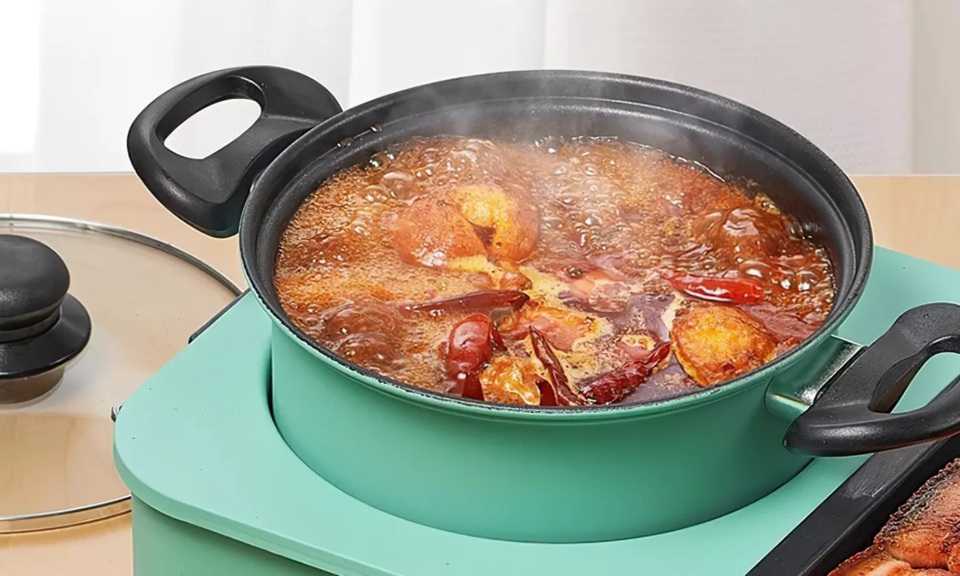 iMounTEK 3-in-1 Electric Hot Pot and Korean BBQ Grill Non-Stick Shabu Cooker