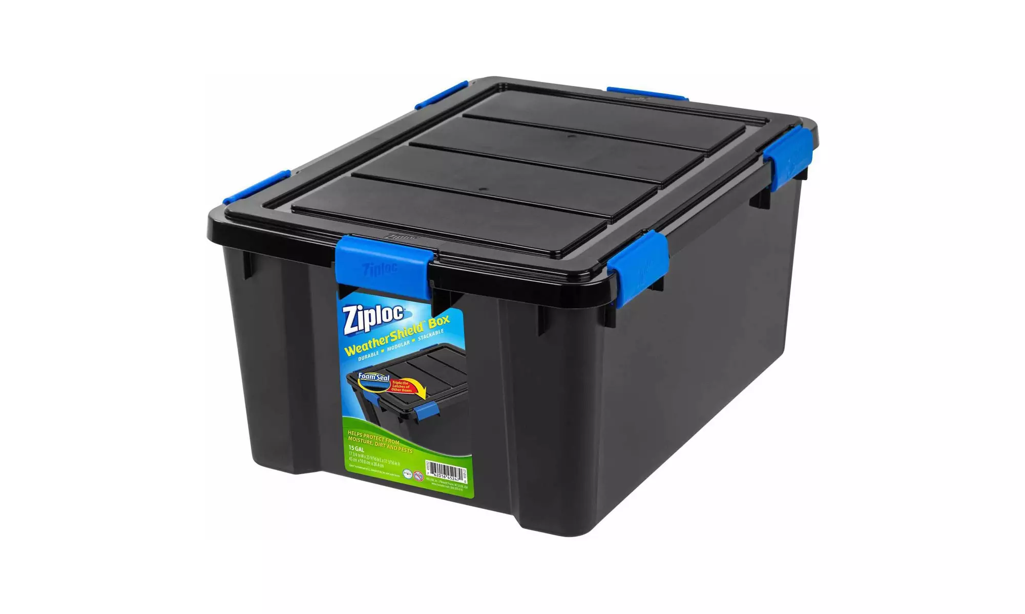 Ziploc WeatherShield Storage Box, Black, 60 Qt. - Primary Image
