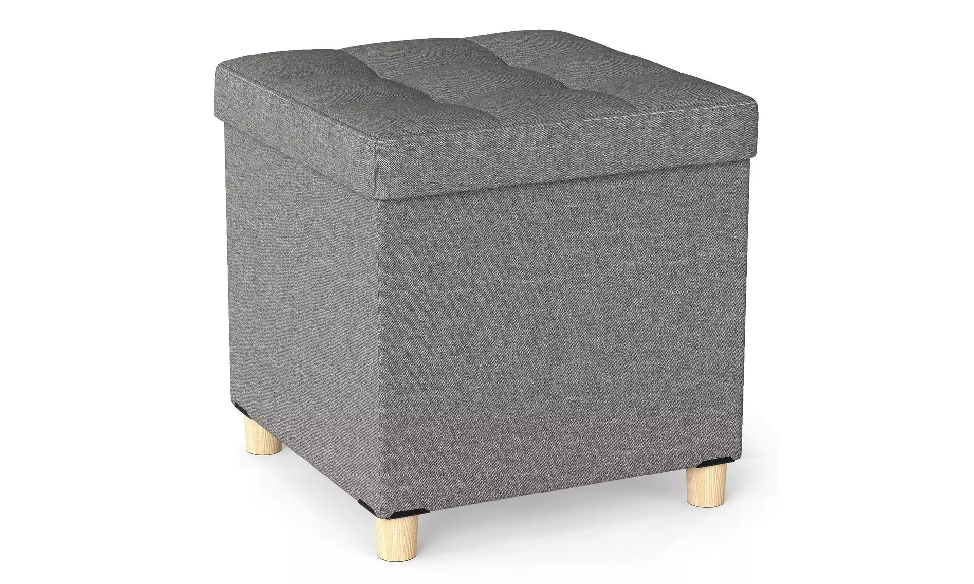 Costway 18 Inches Ottoman with Storage,Tray & Rubber Wood Legs for Small Space