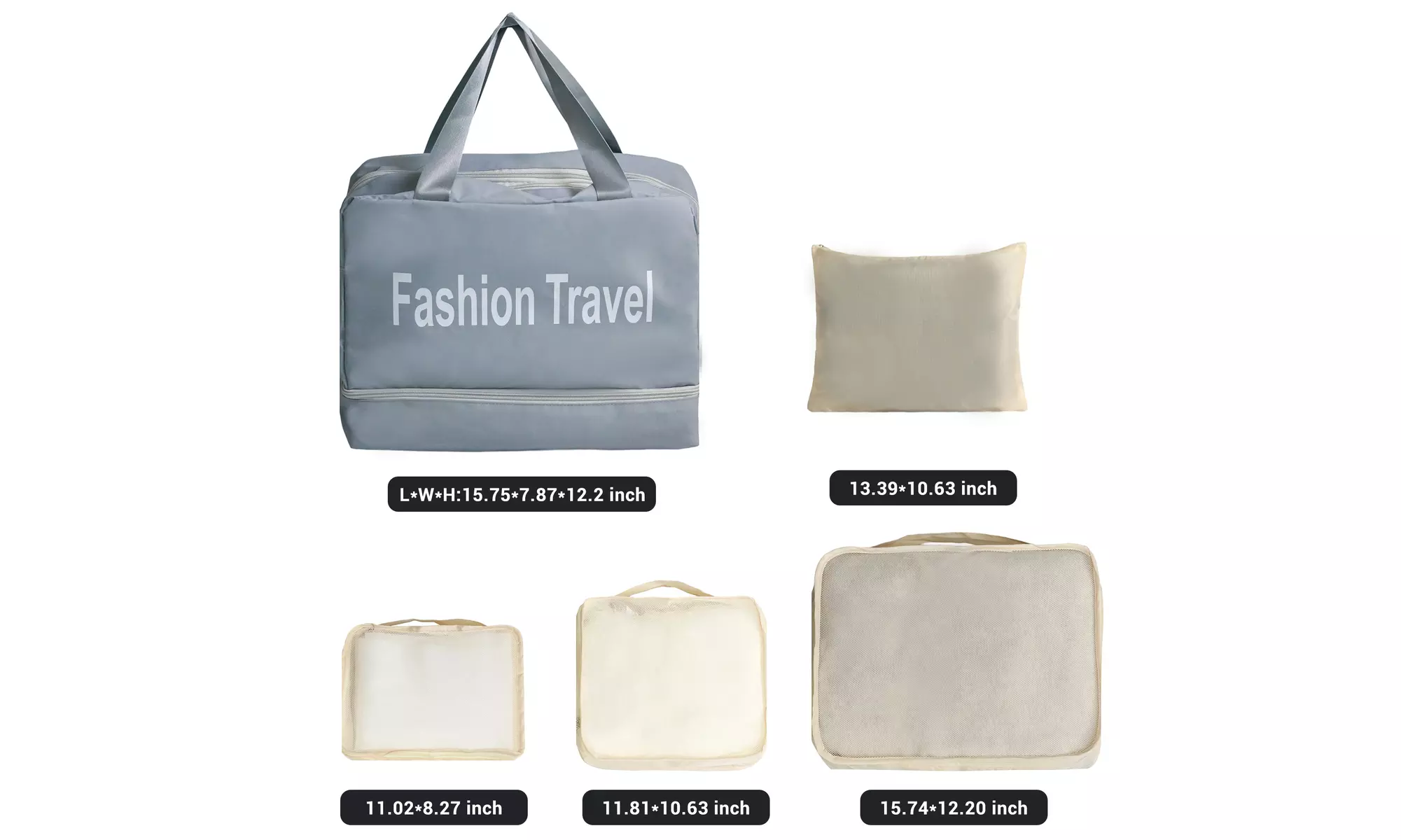 Eight-Piece Luggage Set with Spinner-Wheeled Hardshell Suitcases