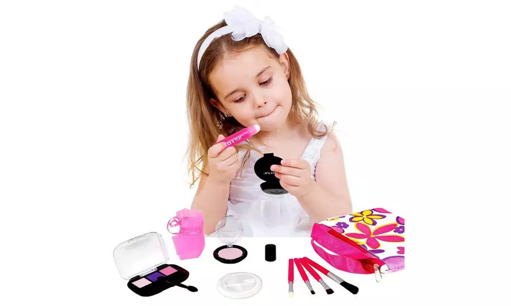 Click N' Play Pretend Play Cosmetic and Makeup Set with Floral Tote Bag - Second Medium