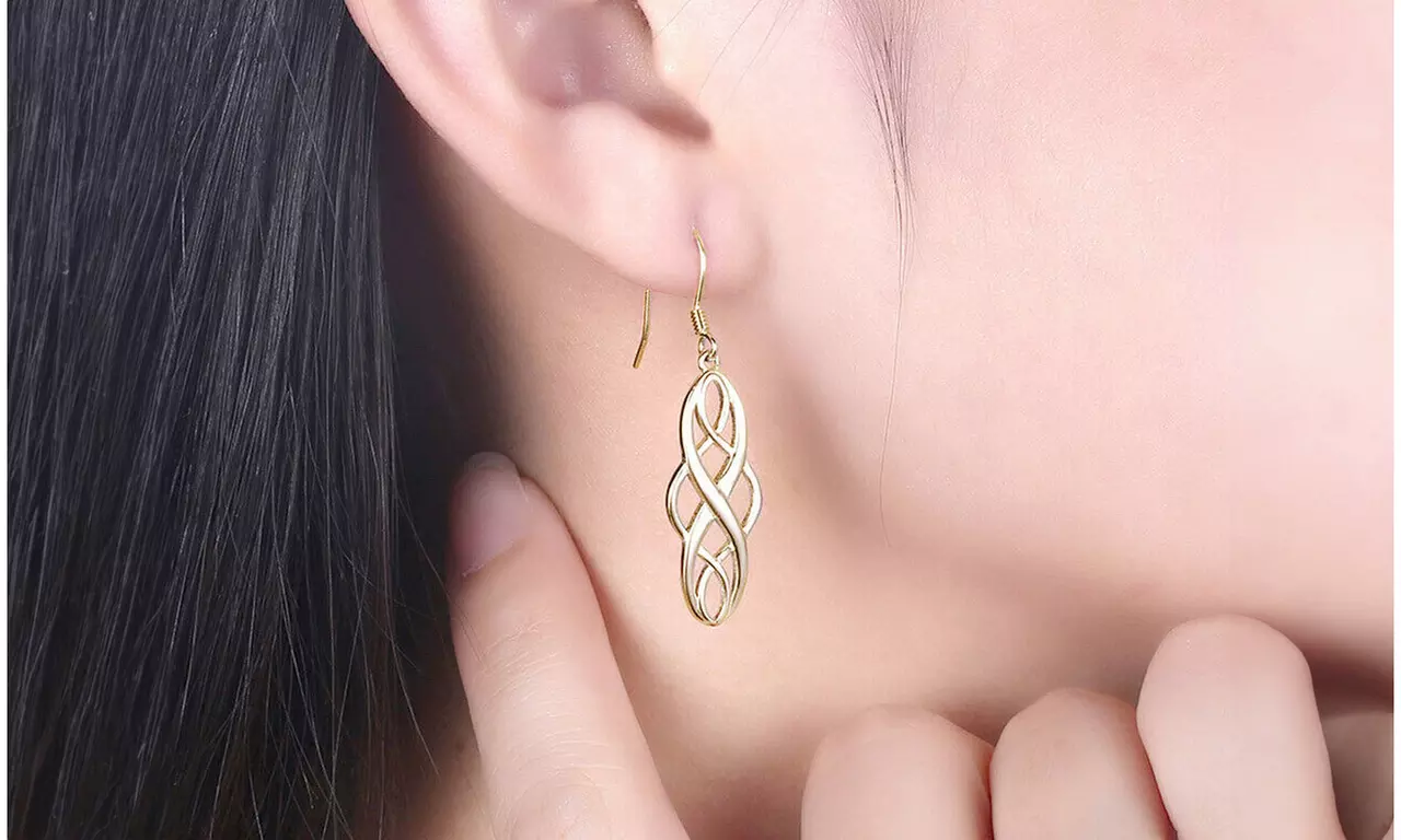 925 Sterling Silver Celtic Knot Infinity Drop Dangle Earrings 