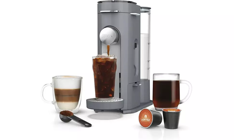 Refurbished Ninja PB040 Pods & Grounds Coffee Maker, 4 Brew Styles