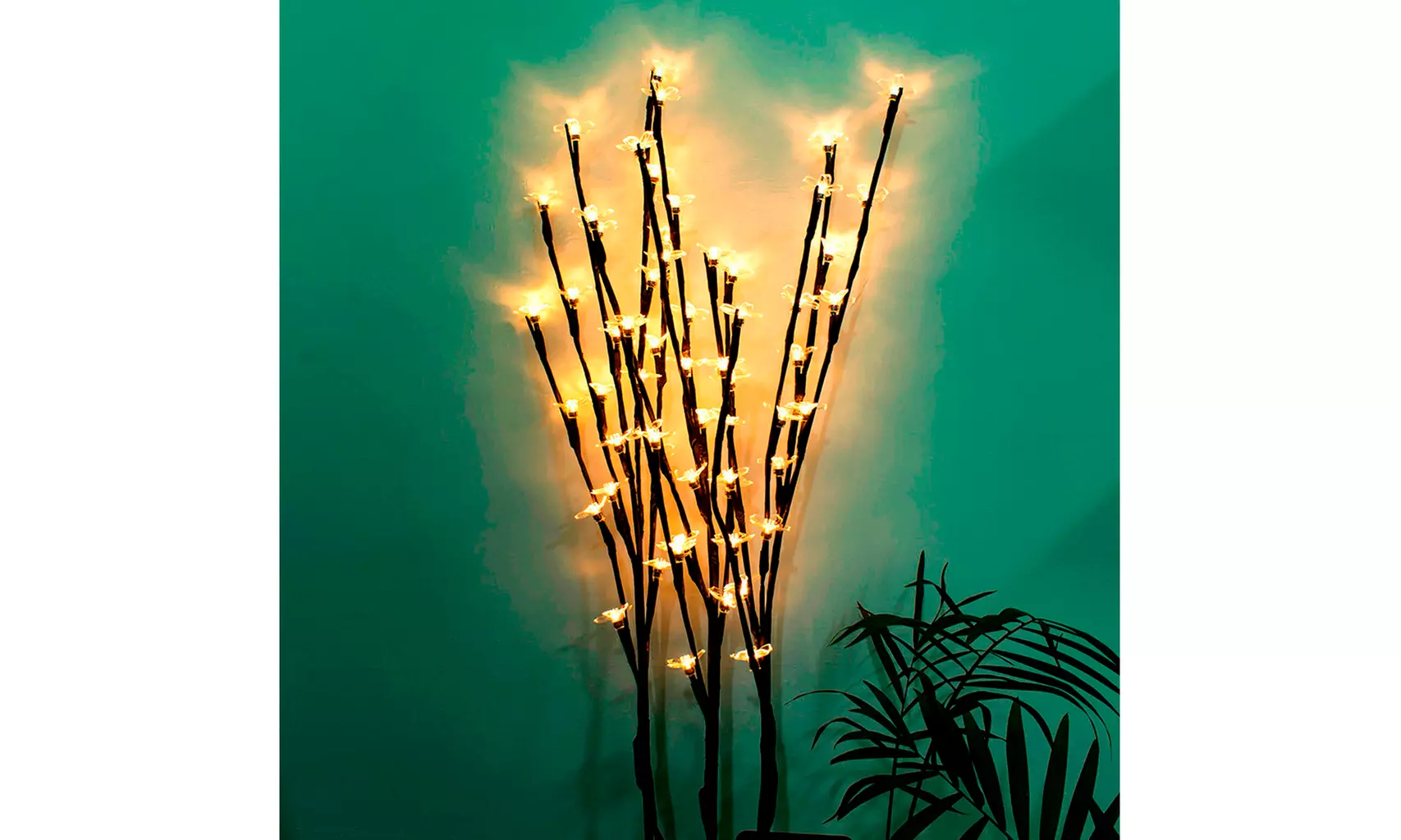 Stylish Branch Tree Twig Leaf Solar Outdoor Garden 60 Warm White LED Lights 3Pcs - Primary Image