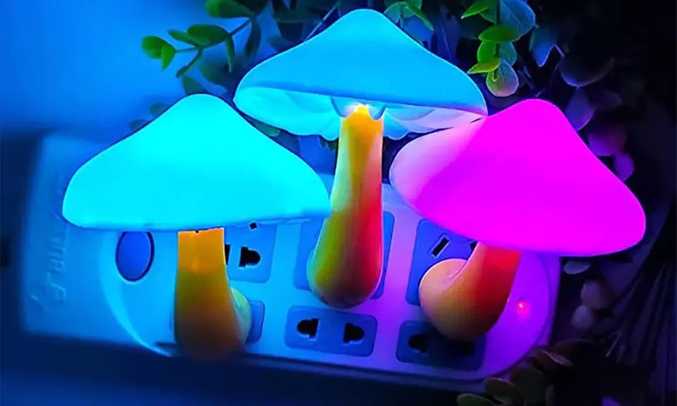 3pc LED Mushroom Night Light Sensor Control Light - Primary Image