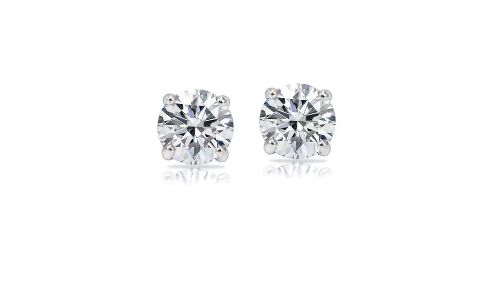 14k White Gold 2/5 Ct TDW Round Stud Earrings (H, I1) - Primary Image