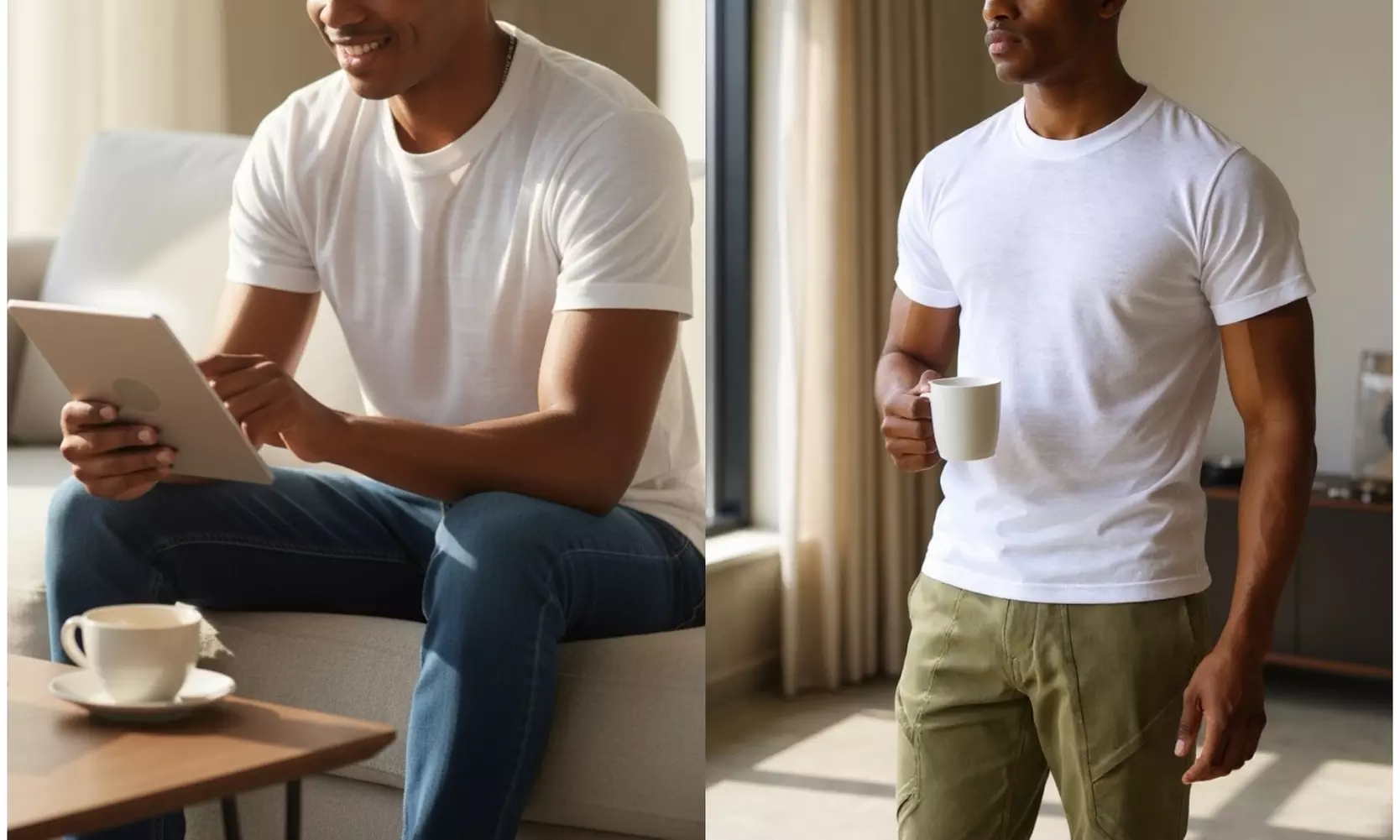 ToBeInStyle Men's 3-Pack White Cotton Blend Undershirt T-Shirts