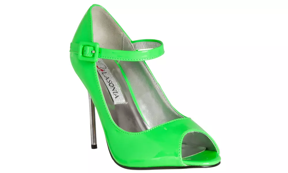 Riverberry Women's 'Peep Toe Mary Jane Style Stiletto Heels, Green - Primary Image