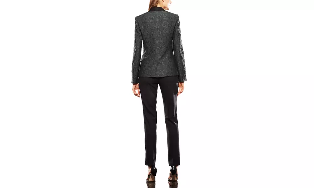 ELIZABETH AND JAMES Long Sleeve Brocade Blazer with Satin Trim - Second Medium