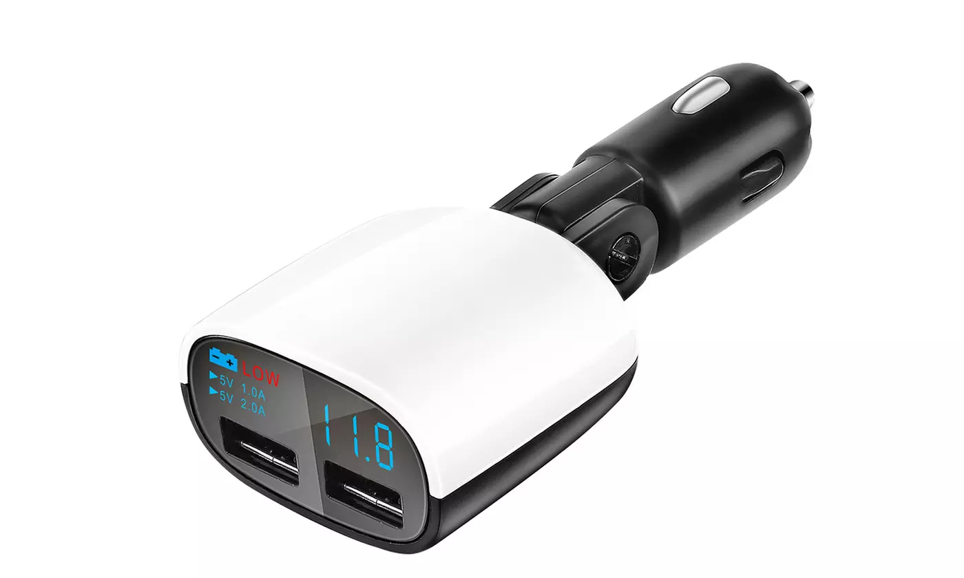 iMounTEK Dual USB Car Charger 17W 3.4A Cigarette Lighter Charger w/ LED Display - Primary Image