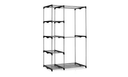 Furinno Wayar Double Rod Freestanding Closet, Grey WS15005