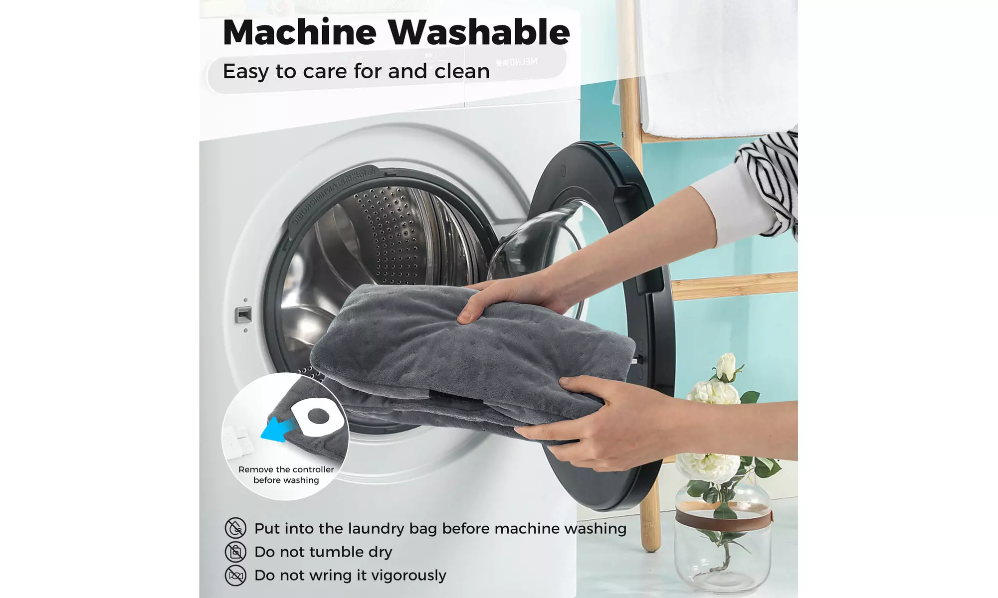 Costway Weighted Heating Pad: 2 Massagers, 5 Heat/Vibration Levels