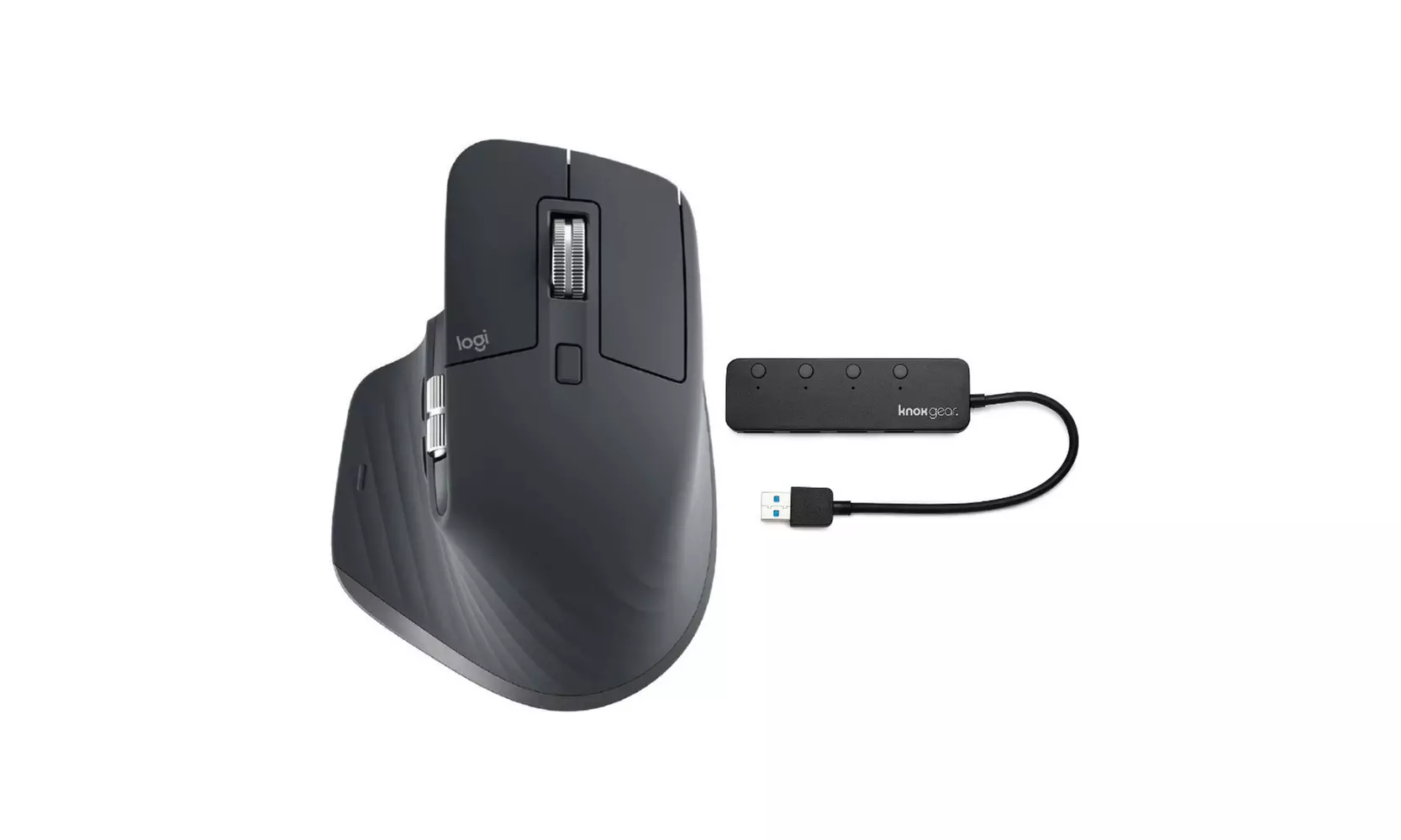 Logitech MX Master 3 Advanced Wireless Mouse and Knox 4-Port USB Hub - Primary Image