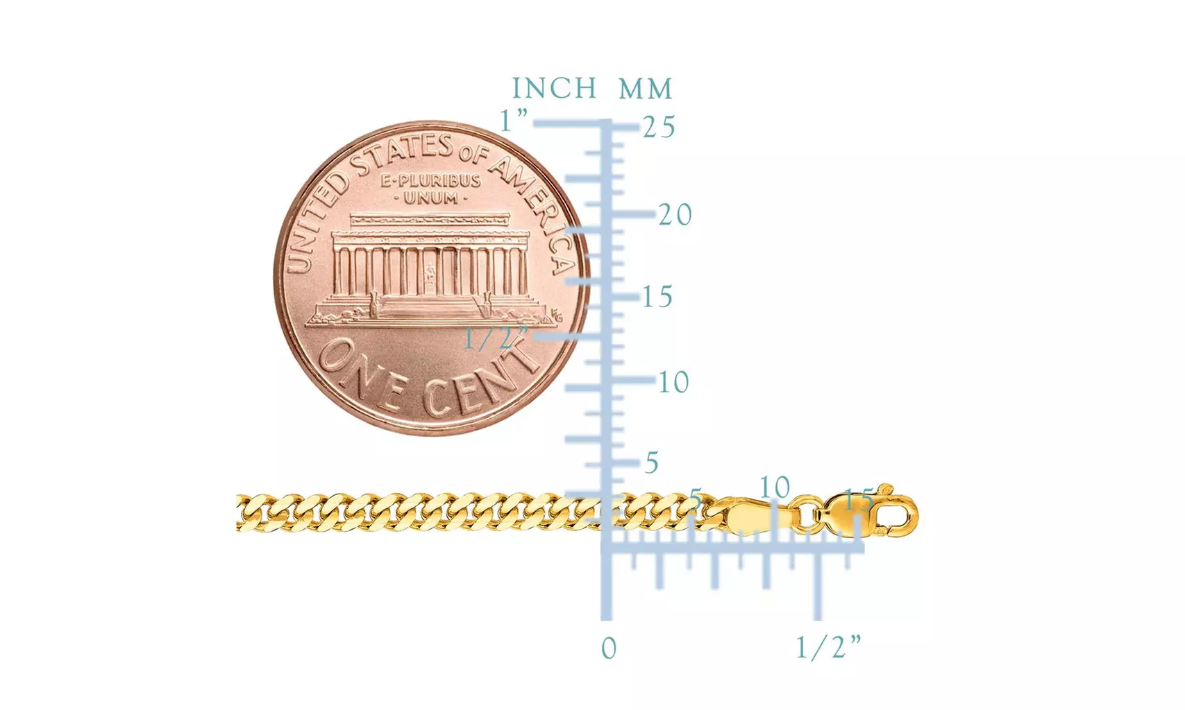 14k Yellow Gold Miami Cuban Link Chain - 3 MM  - Second Medium
