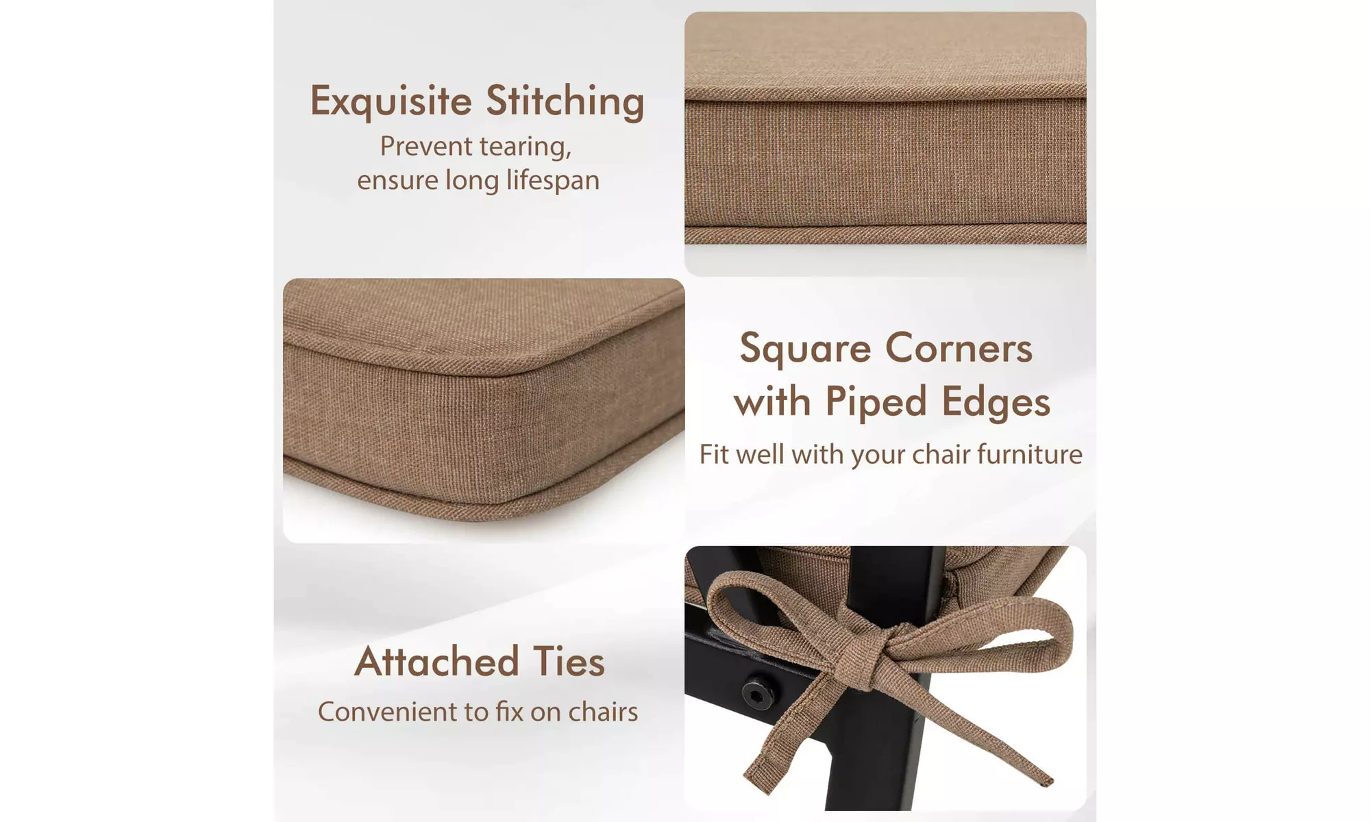 2, 4 or 6 Costway Outdoor Chair Cushions with Fade-Resistant Fabric