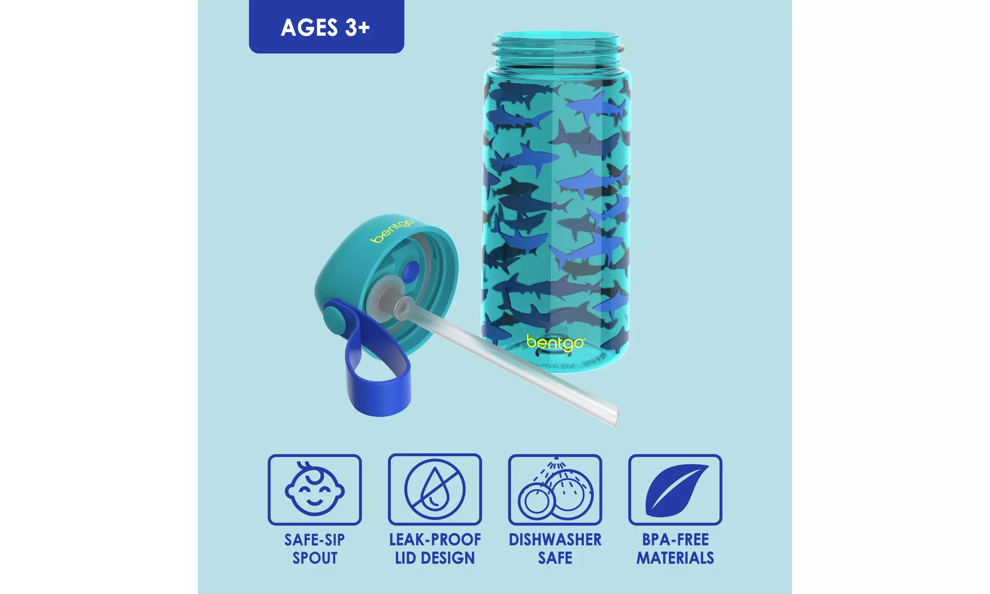 Bentgo Kids Water Bottle (1 and 2 Pack options)