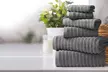 Bibb Home 6 Piece Ribbed Egyptian Cotton Towel Set - Second Medium