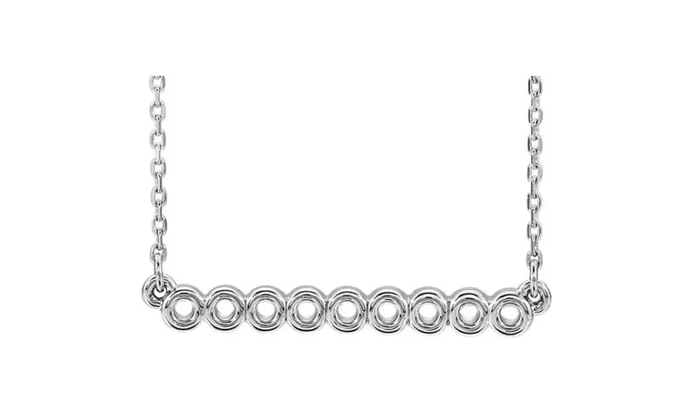 Sterling Silver Circle Bar 16-18  Necklace