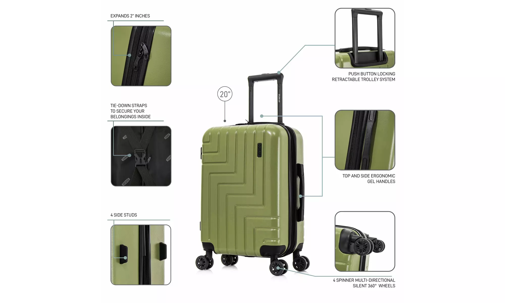 DUKAP Zahav Lightweight Hardside Spinner Luggage