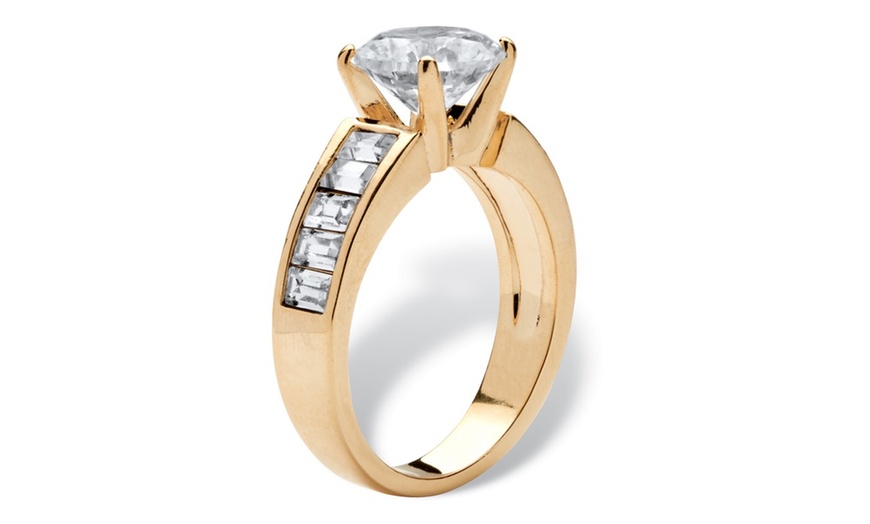 Image 2: 1.75 TCW Cubic Zirconia 14k Gold-Plated Ring