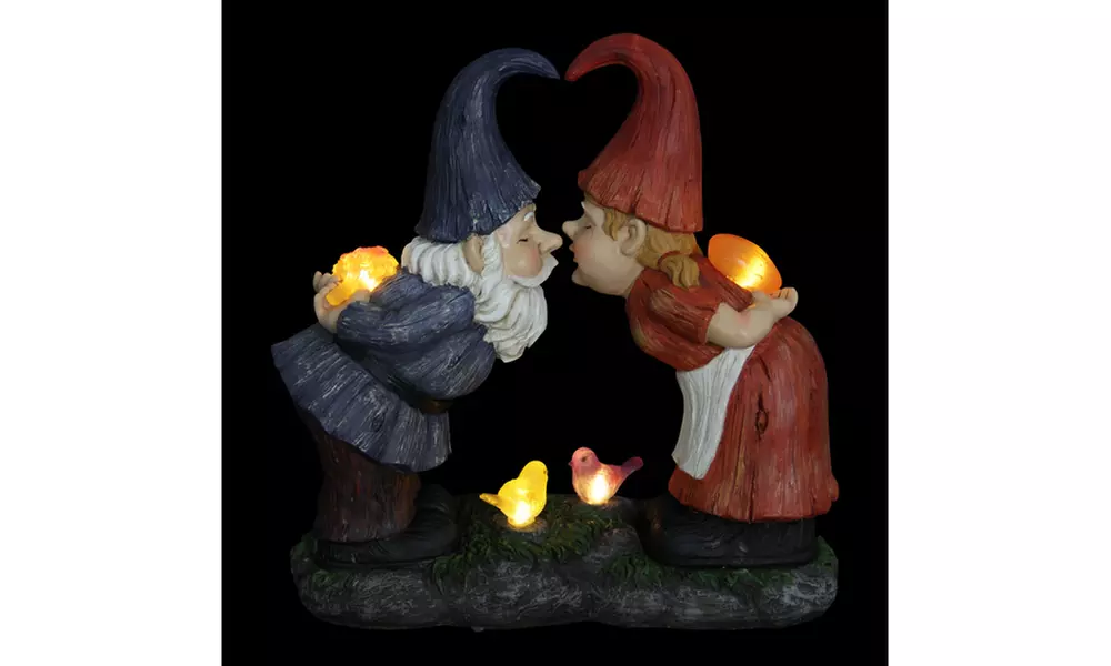 Solar Kissing Gnome Statue - Second Medium