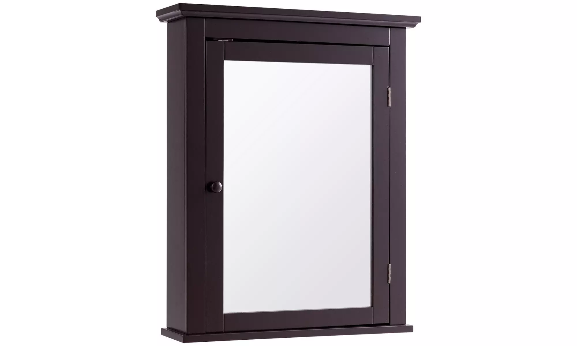 Bathroom Mirror Cabinet Wall Mounted Medicine Storage Adjustable Shelf Brown - Primary Image