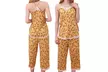 Doublju Women's Sleeveless Racerback Capri Pajama Set (2 Pcs) - Second Medium
