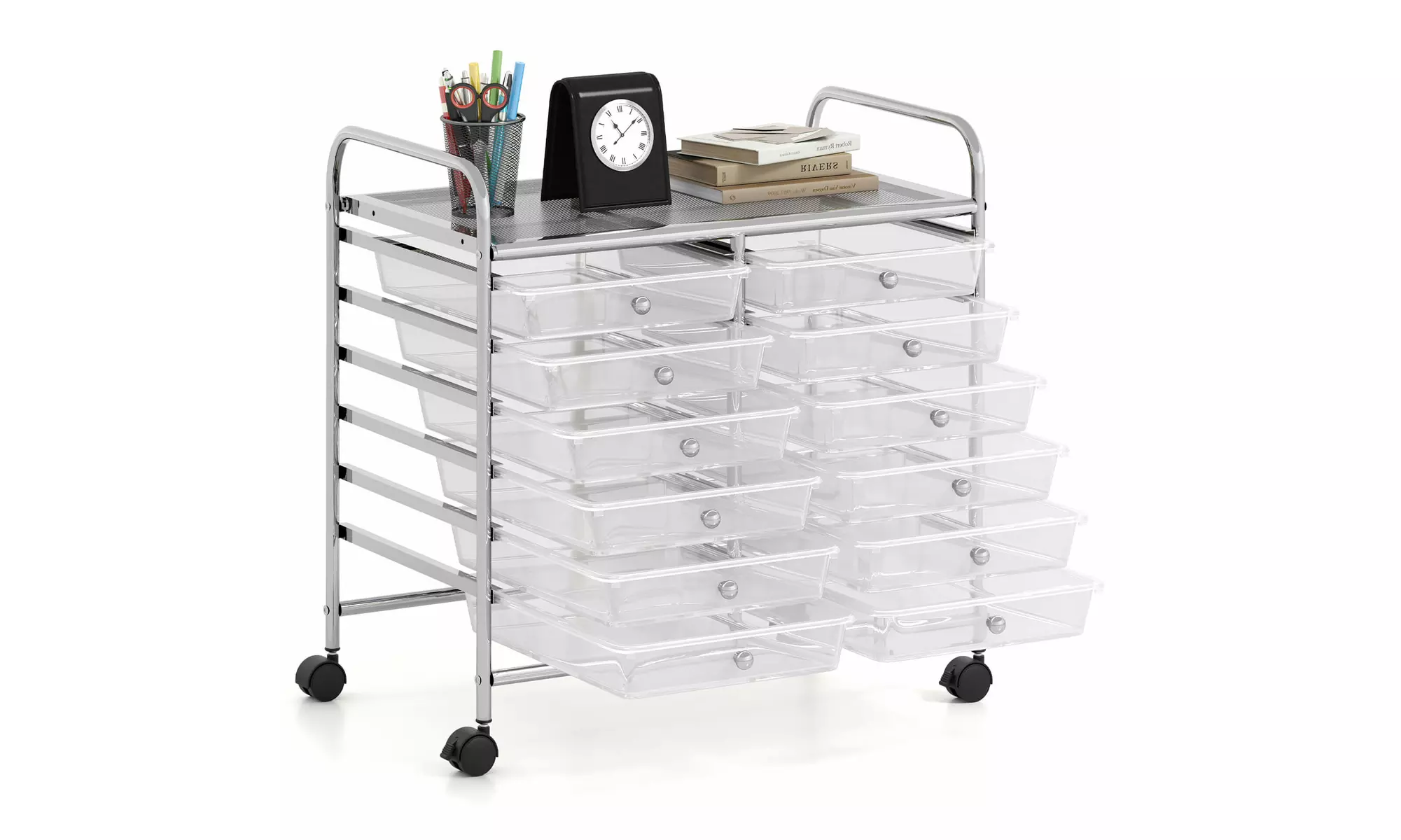 Costway 12 Drawers Rolling Cart Storage Scrapbook Paper Studio Organizer Bins