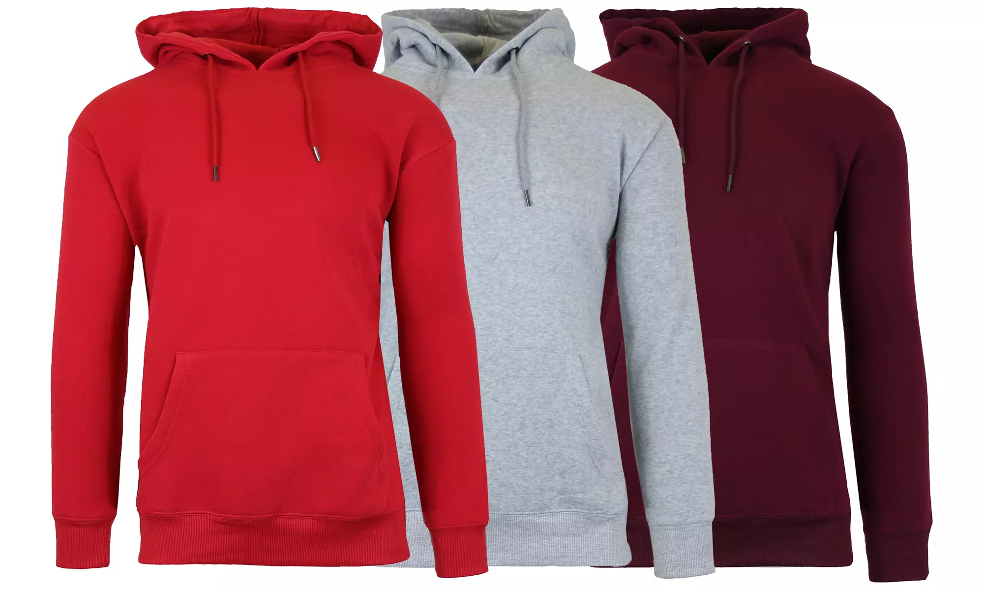 3-Pack Men's Classic Fleece Pullover Hoodie (Sizes, S-2XL)