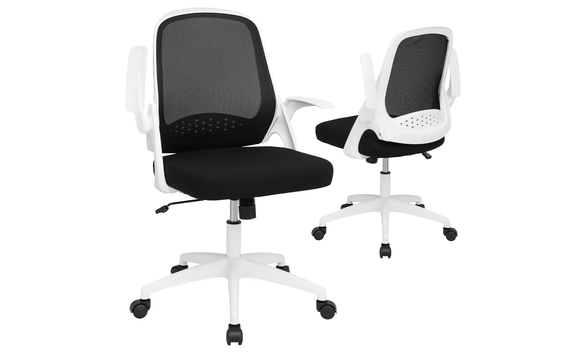 Costway Mesh Office Chair Adjustable Rolling Computer Desk Chair Flip-up Armrest
