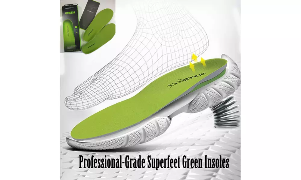 New Superfeet Premium GREEN Insoles Inserts Orthotics Sizes: B C D E F G USA - Primary Image