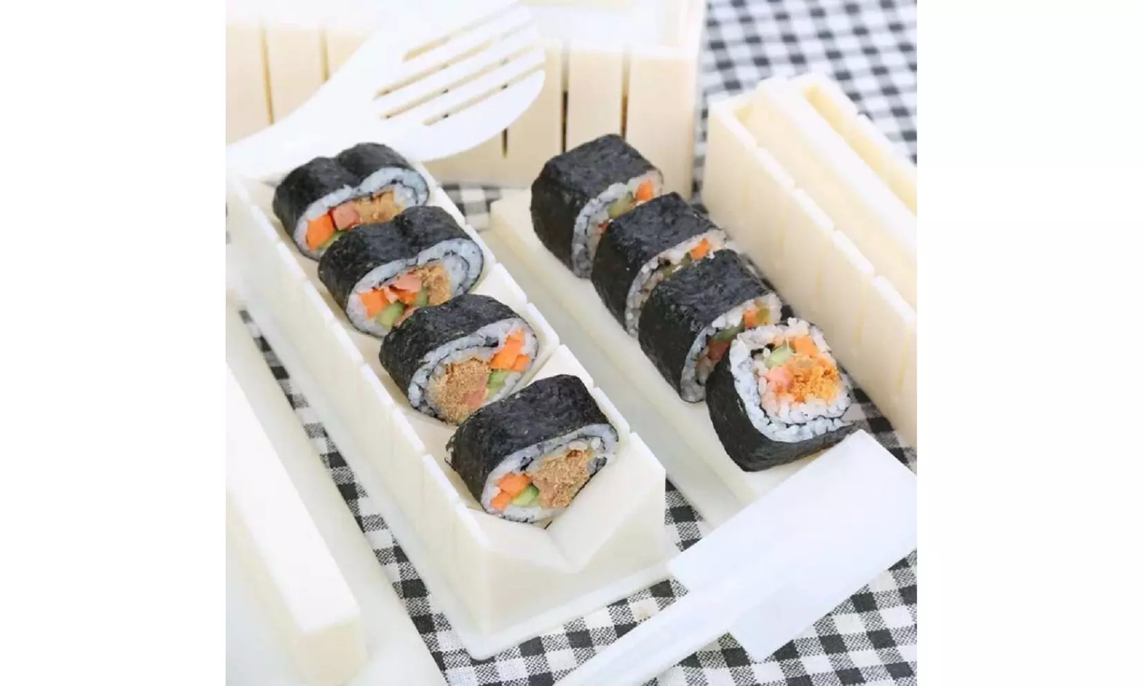 10 Pcs Sushi Making Kit-Home DIY Sushi Roller, Rice Ball Mold & Accessories Set