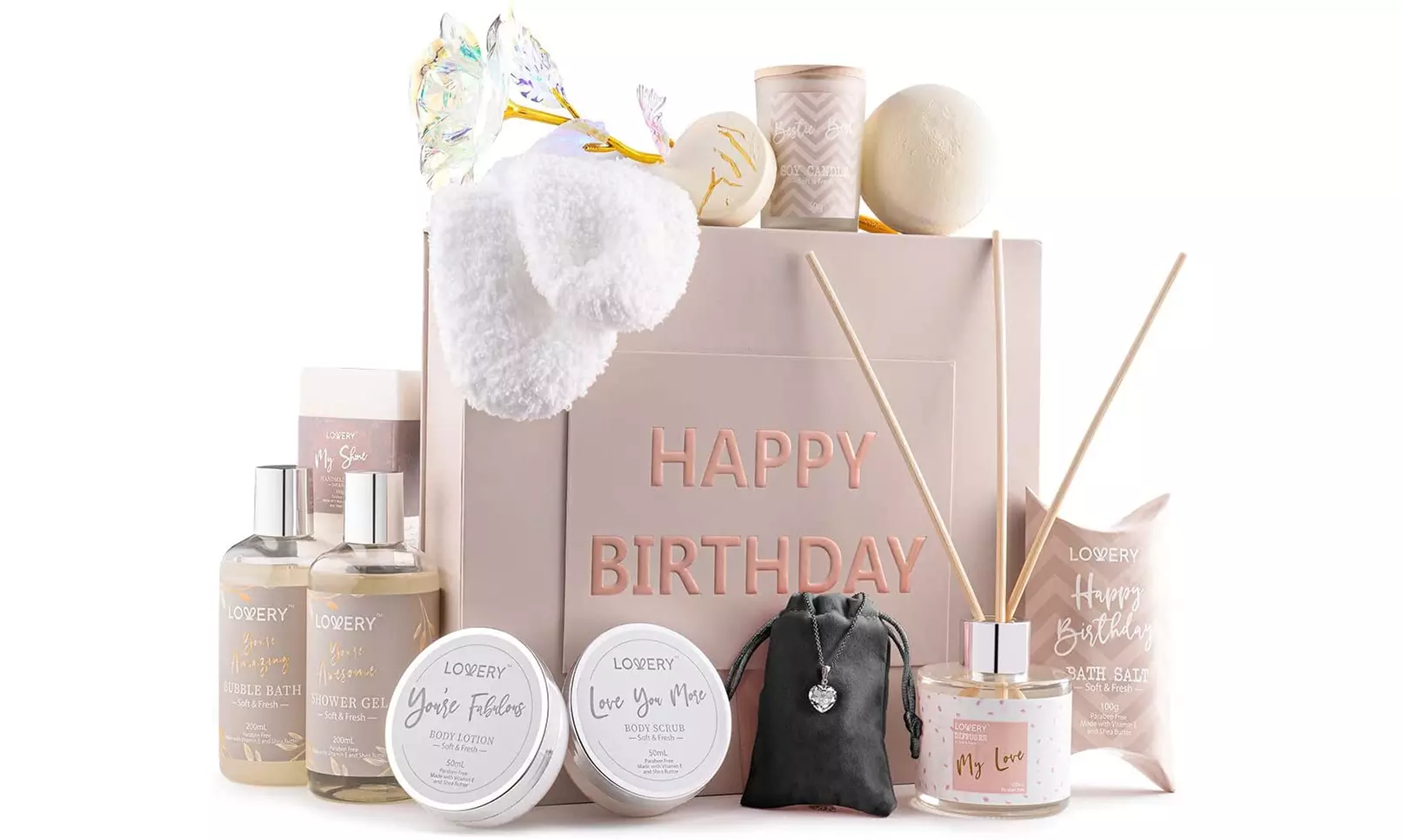 Birthday Gift Basket, Bath and Spa Gift Set for Women, Birthday Spa Gift Box - Primary Image