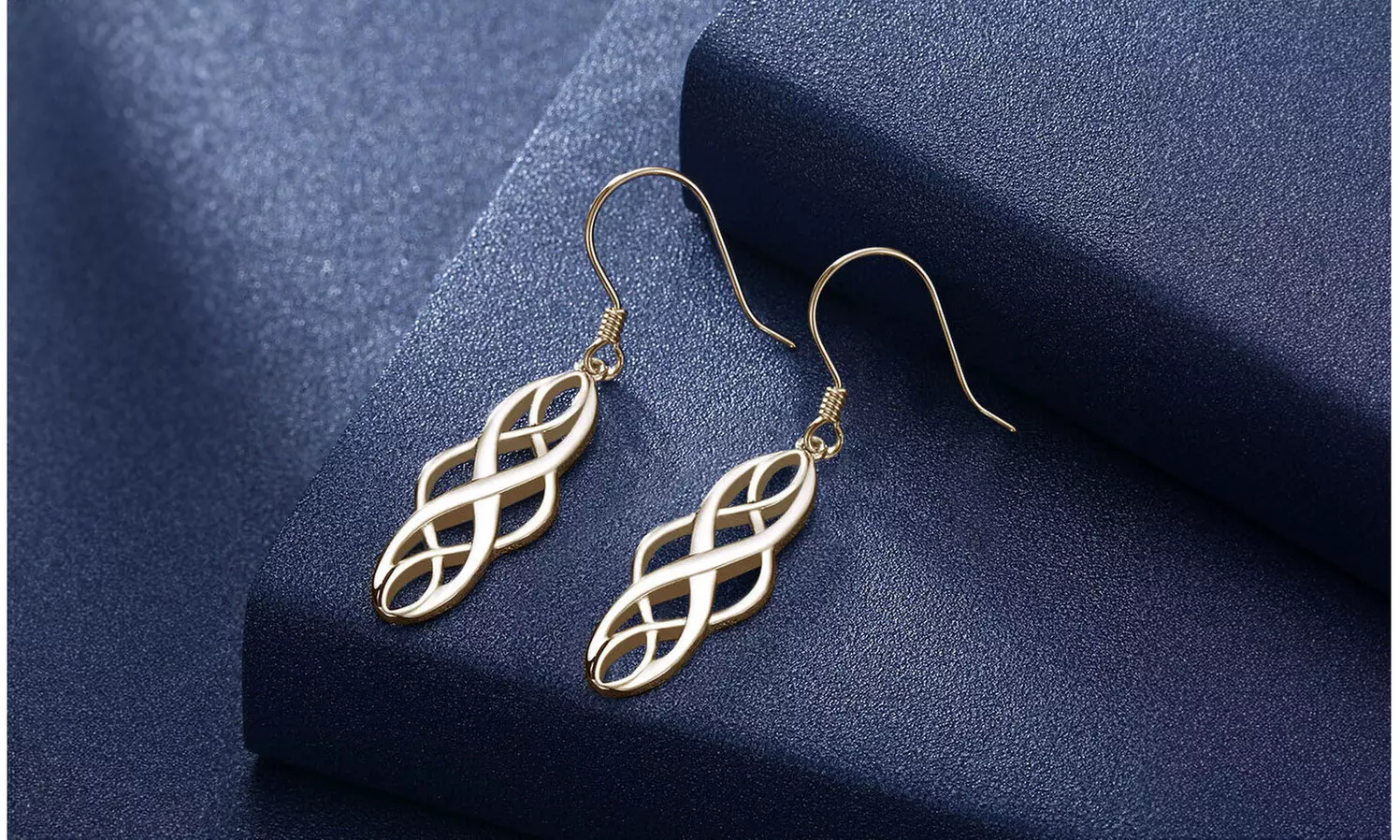 925 Sterling Silver Celtic Knot Infinity Drop Dangle Earrings 