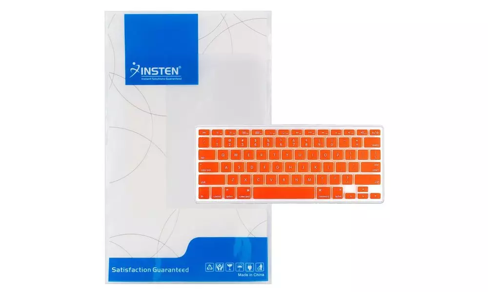 Insten Orange Silicone Keyboard Skin Cover For Macbook Air 13" Pro 13" - Second Medium