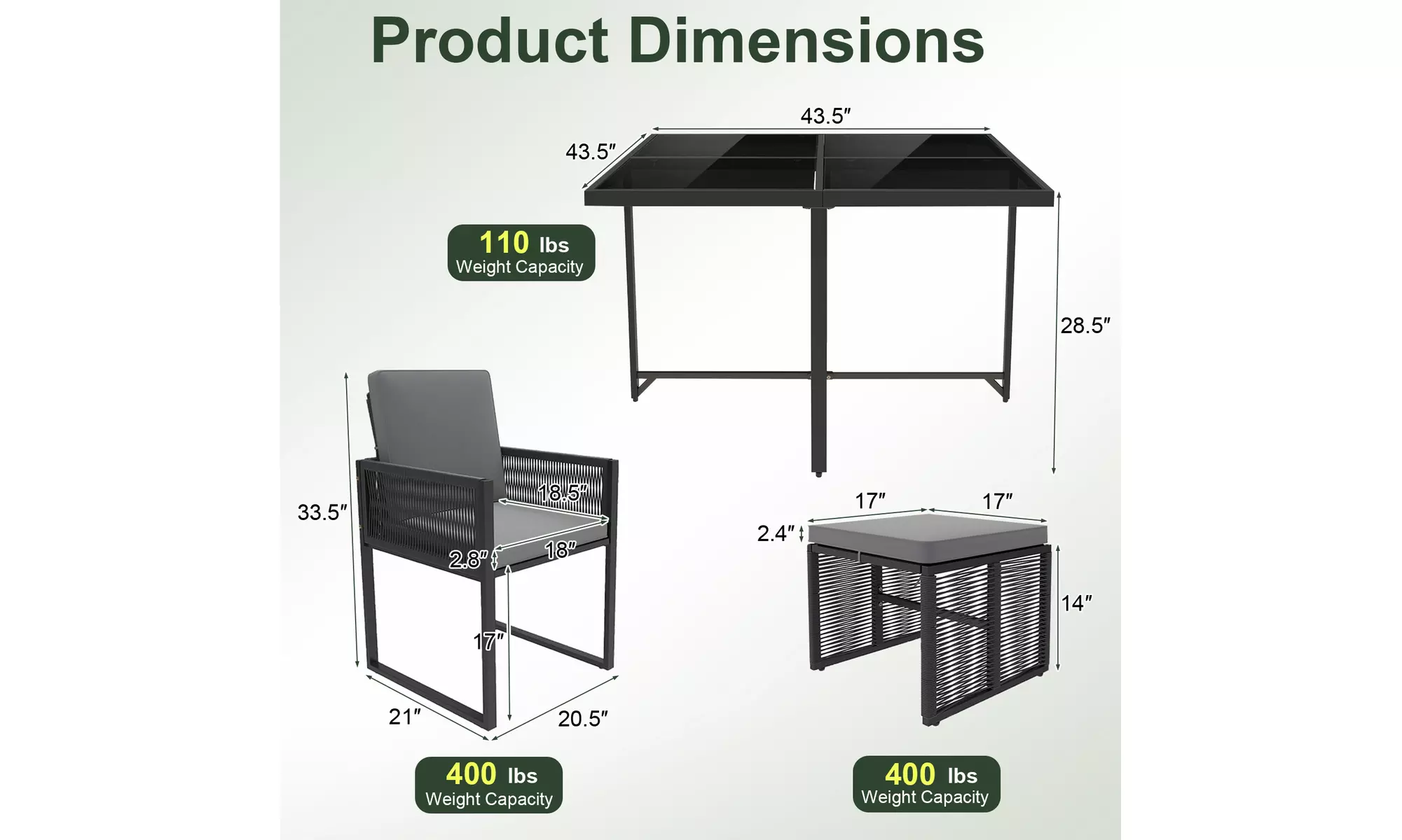 Costway 9-Piece Patio Dining Set with PE Rattan Chairs Tempered Glass Table