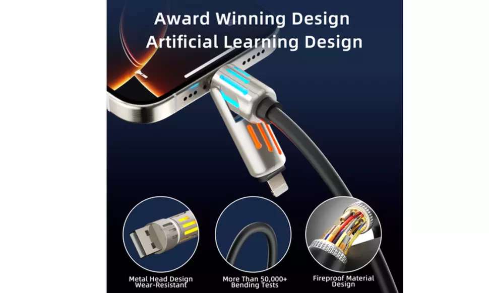 4-in-1 240W SuperFast Charging Cable LaptopCharging High Speed Cable