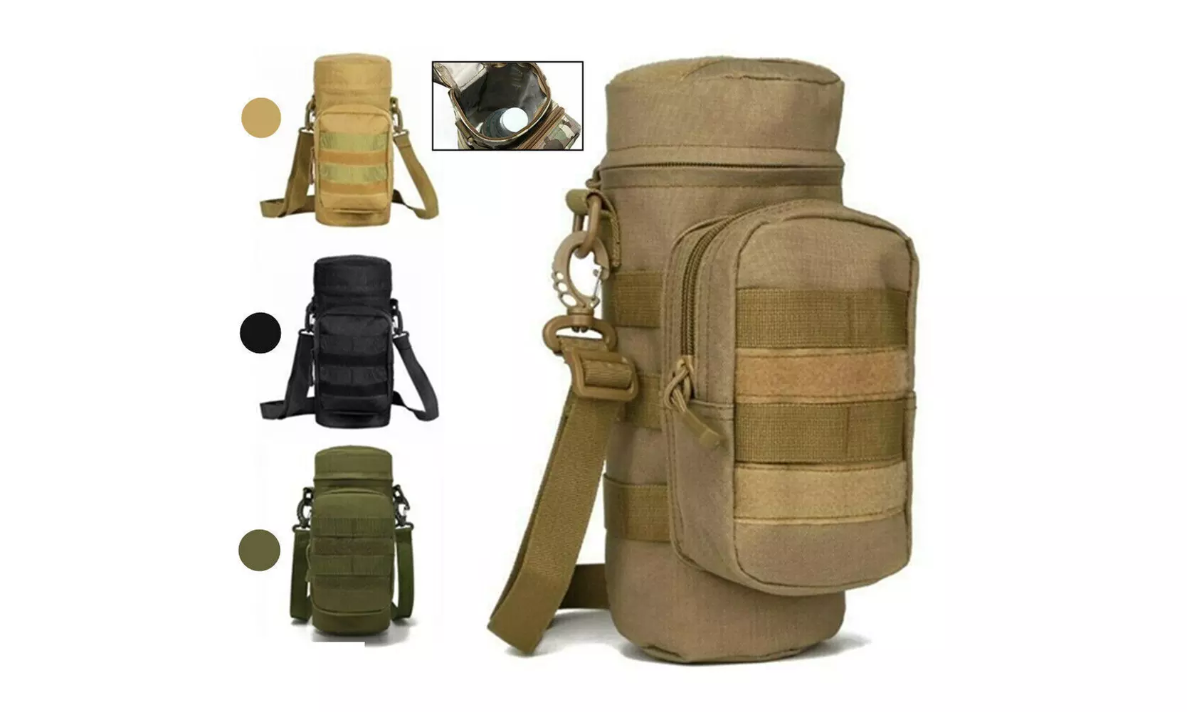 US 1-2 Pack Military Tactical Travel Bottle Kettle Pouch Carry Case Outdoor Bag
